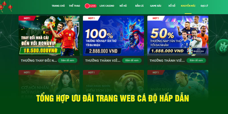 Khuyến mãi Bongvip - Cơ hội tăng tiền vốn cá cược game